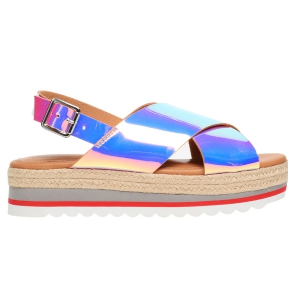 Time & Tru Metallic Memory Foam SlingBack 1.5" Heel Sandals Size 11 - Picture 2 of 5